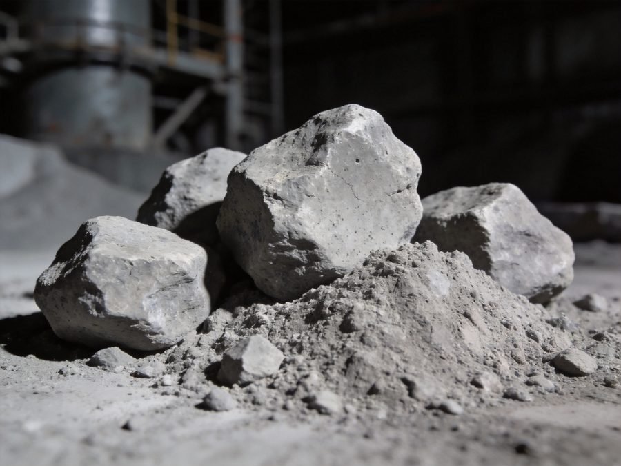 Cement clinker and powder; grinding aid prevents agglomeration